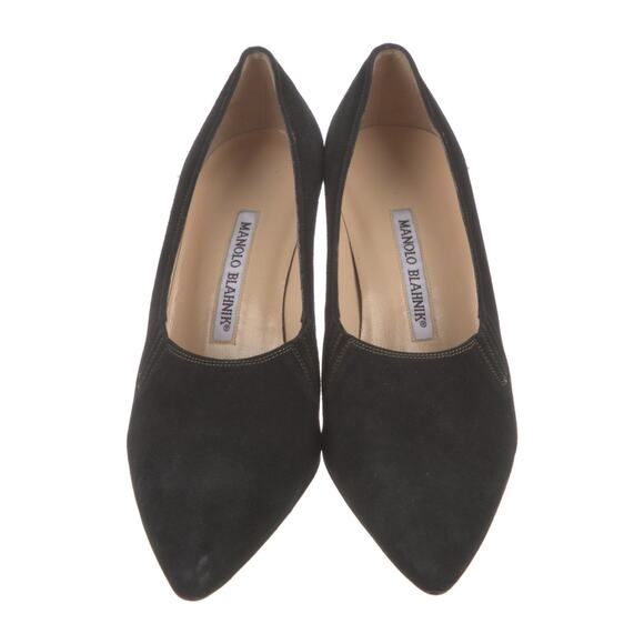 MANOLO BLAHNIK Suede Pumps - 38 - Black - Picture 3 of 5
